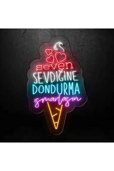 NEON LED KAYSERİ dondurma seven sevdigine dondurma ısmarlasın neon led yazı
