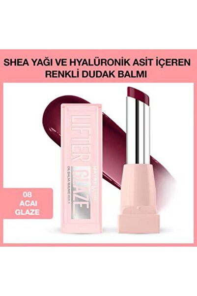 Maybelline New York Lifter Glaze Shea Yağı ve Hyalüronik Asit İçeren Renkli D...