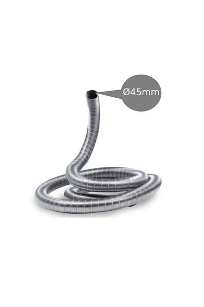 PAA-auto Flexible gas exhaust tube, 1 layer stainless steel, inner Ø 45mm, car heaters, generators, ovens, etc.