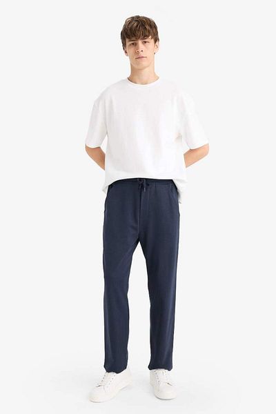 DeFacto New Season Regular Fit Basic Plain Waist Lace-Up Straight Leg Sweatpants with Pockets