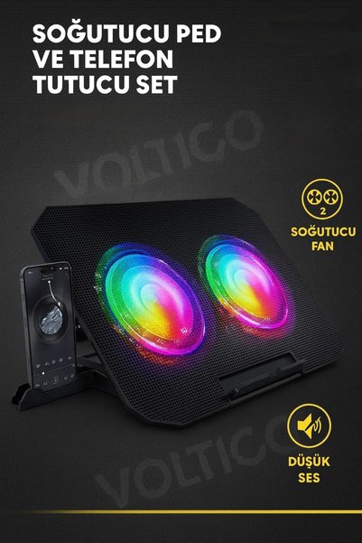 Voltico N33 Çift Fanlı Laptop Soğutucu ve Telefon Standı