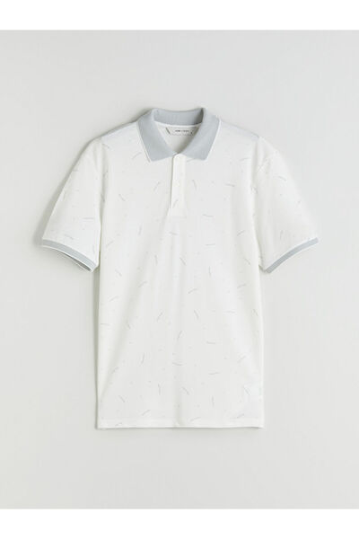 LC Waikiki RMZ GİYİM FARKIYA Ανδρικό T-shirt με κεντημένο γιακά και σχέδιο πικέ