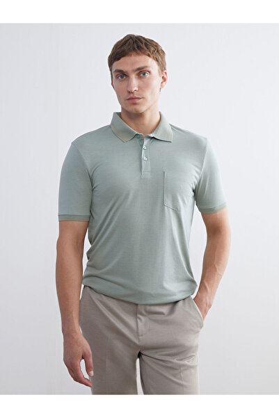 LC Waikiki Rmz Gi̇yi̇m Farkiyla Devrik Roba Collar Combed Cotton Men's T-Shirt