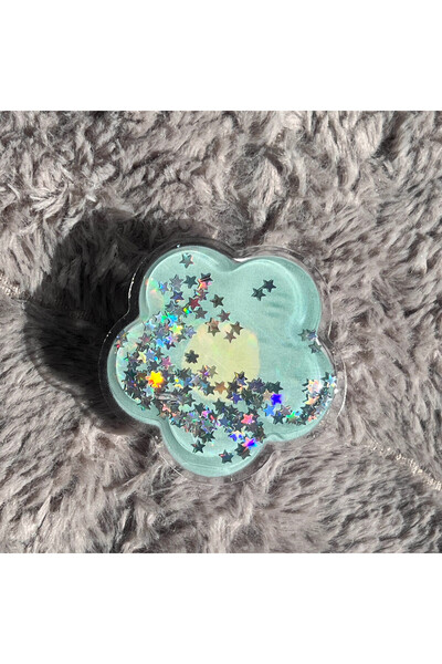 EDELFU Simli Boncuklu Sulu Popsocket – Telefon Tutucu Renkli Şekilli Stand Parmak Tutacağı