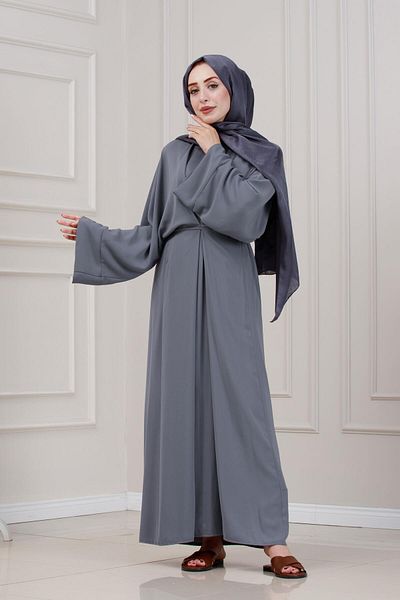 Sevitli Maria Dress with Tie-Up-Grey