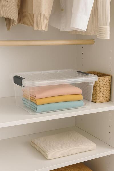 EWs 34 L Transparent Storage Box & Organizing Box & Toy Box