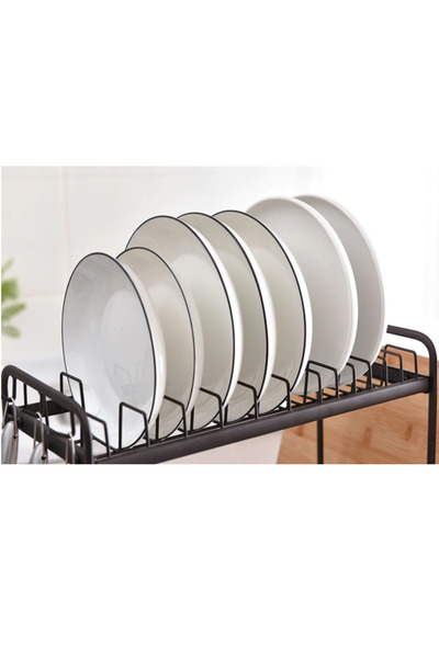 DAR Scurgator vase LYCENXI, 2 etaje, sistem auto-drenant, inoxidabil, negru, 44x31x33cm