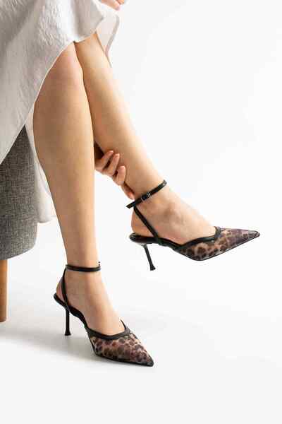 TubiBella Leopard Patterned Black Colored Stiletto