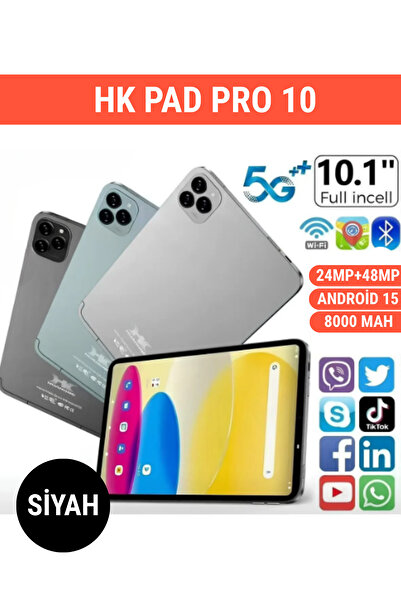 WUNİT HK Pad Pro 10 Klavye-Mouse-Kalem-Kılıf-Şarj Seti Hediyeli 10.1 İNÇ Ekran 8000 MAH Batarya