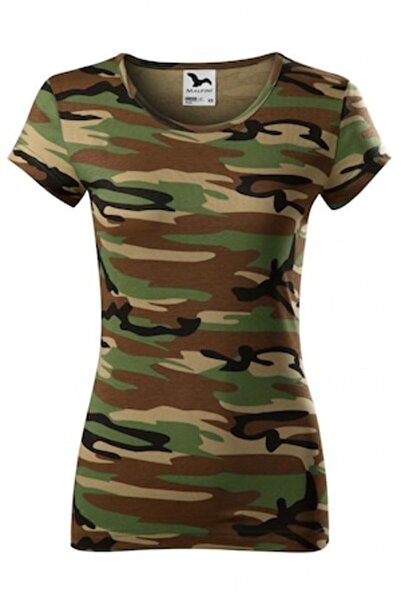 Malfini Tricou damă, Camo Pure C22, mărimea L, maro, camuflaj