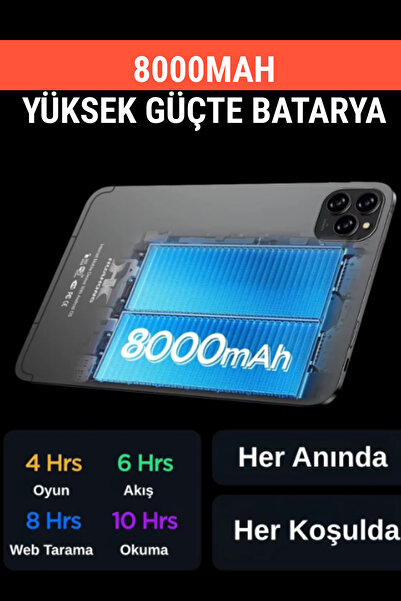WUNİT HK Pad Pro 10 Klavye-Mouse-Kalem-Kılıf-Şarj Seti Hediyeli 10.1 İNÇ Ekran 8000 MAH Batarya