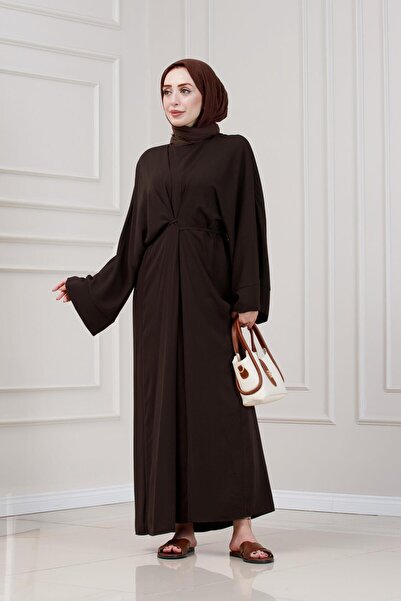 Sevitli Tie-Up Maria Dress-Brown