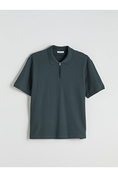 LC Waikiki Petrol Polo Neck Combed Cotton Men's T-Shirt
