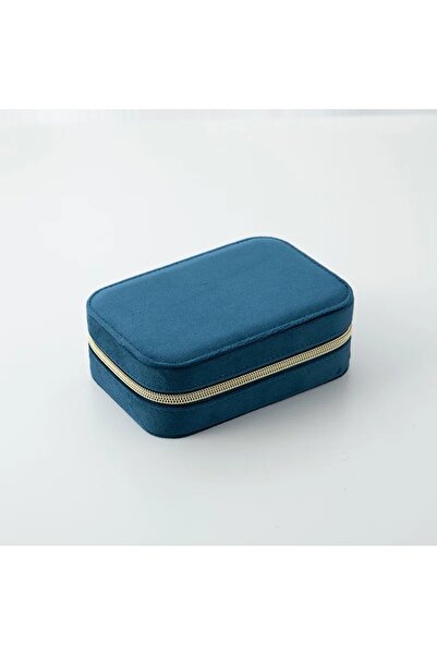 gaman Velvet Soft Texture Fabric Zipper Jewelry Box Bag Size Jewelry Box