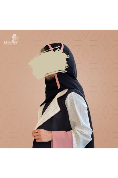 elegant hijab Abaya with pink details