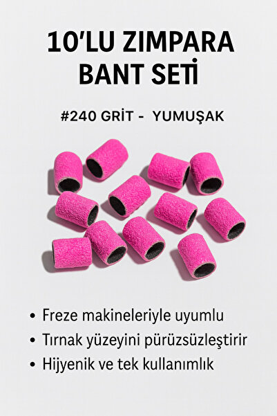 Rulia Professional RULIA #240 Grit Zımpara Bant 10’lu Set – Freze Uyumlu, Uzu...