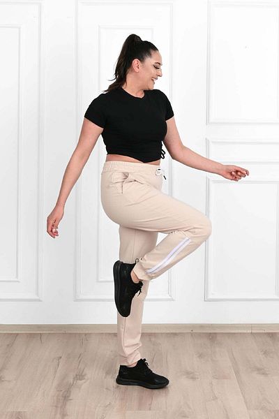 Bigsize Women's plus size striped tracksuit pants 9046