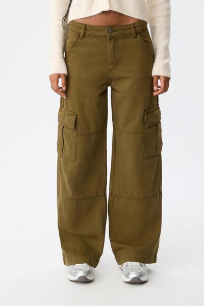 Stradivarius Düz kargo pantolon