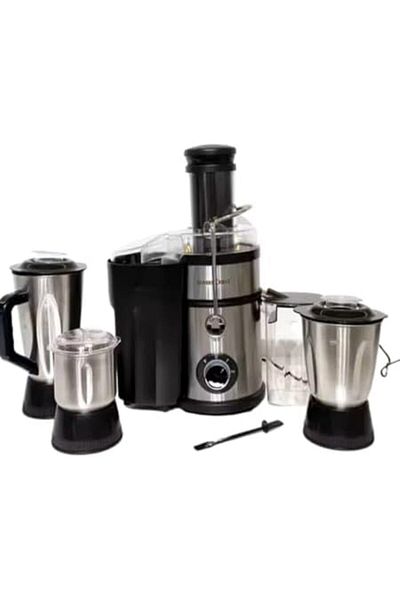 Shopi showkah® 5-in-1 Stainless Steel Juicer – 1800W Quiet Motor with Meat Chopper, Grinder Jar, 2-Spee