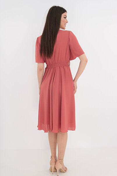 Vanessa Line RO Pink wrap dress with lace cord