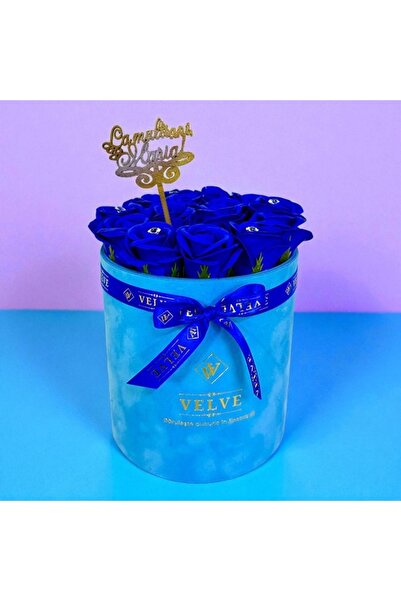 velve Aranjament Crystal Beauty, 15 soap roses, cristale,cutie catifea, toppe...