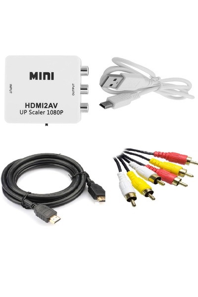 Temiz Pazar Hdmi To Av Rca Tos Çevirici + Hdmi Kablo + Rca Kablo
