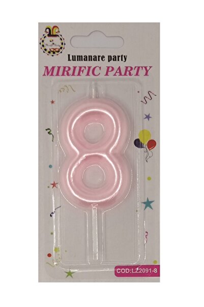 SDX Market Lumânare tort, numărul 8, roz perlat