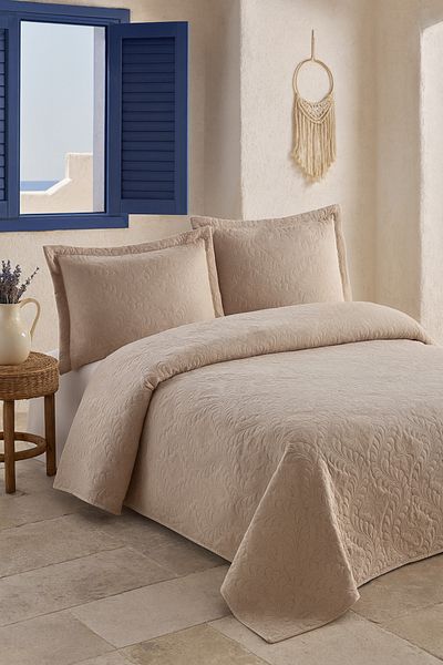 Evimcim Cotton Single Bedspread Set 175X250 – Patterned Pillowcase Included