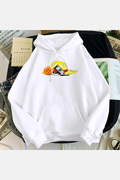 Harajuku Style Λευκό φούτερ με σύμβολο Anime