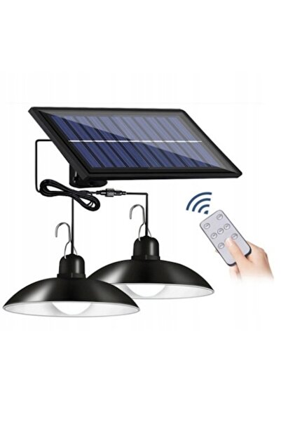 JRH Set 2 lămpi cu panou solar, LED, încărcare solară, telecomandă, ideale pe...