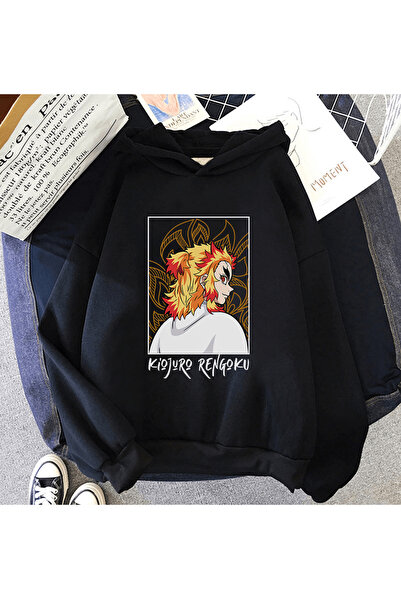 Harajuku Style هوديي أنمي رينجوكو باللون الأسود