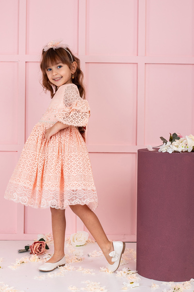 SÜSLÜ PİNK KİDS فستان دانتيل بناتي