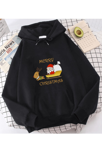 Harajuku Style Μαύρο Ελάφι Άγιος Βασίλης Πρωτοχρονιά