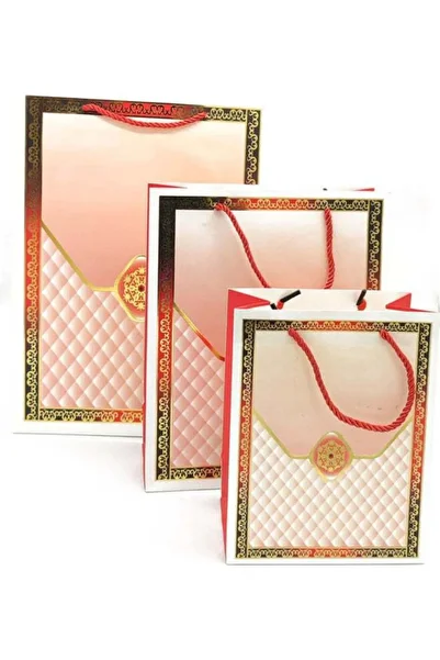 Generic 3-Piece Paper Gift Bags of Different Sizes Multicolour