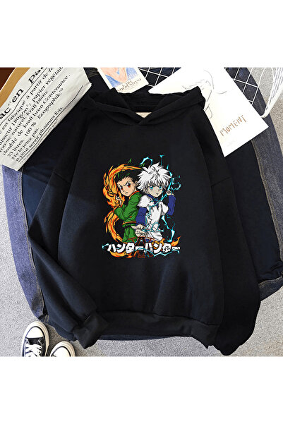 Harajuku Style هوديي أنمي جون كيلوا باللون الأسود