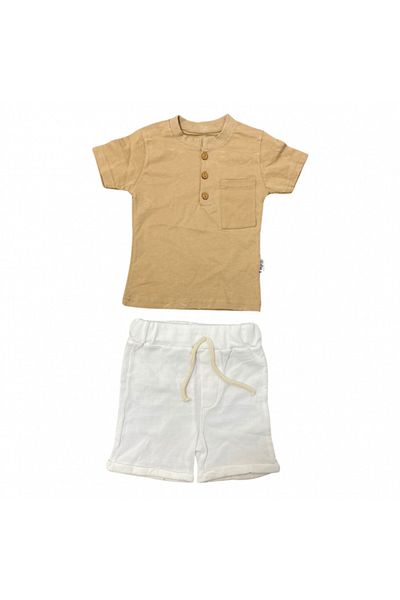 OEM SET DE 2 PIESE CU TRICOU SI PANTALONI SCURȚI