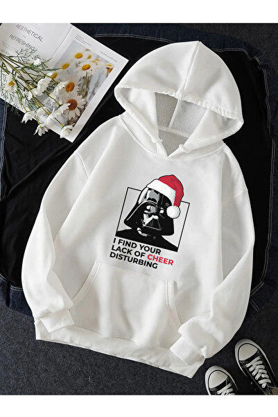 Harajuku Style Hanorac alb Darth Vader de Crăciun