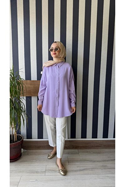 My Magazin Oversize Gömlek Lila