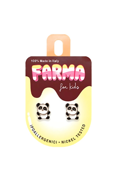 Farma Bijoux Medical Hoop Panda Earrings 10mm Hand-Plated - Silver