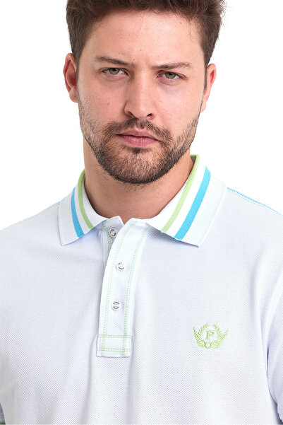 PAOROSS 100% Giza Cotton Premium Quality Men's White Classic Fit Polo Neck T-...