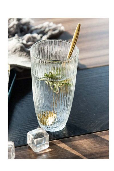 Generic MAAC HOME MAAC Home Elegant Gold-Rimmed Embossed Glass Cup Elegant Durable and Classic design Perf