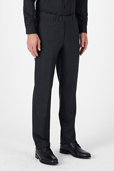 İmza Anthracite Side Pocket Open Leg Straight Comfort Fit Stretchy Trousers 1003250914