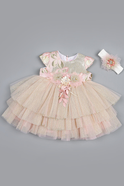 SÜSLÜ PİNK KİDS BEBEK TÜLLÜ ELBİSE
