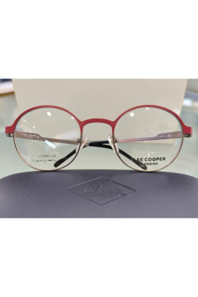 Lee Cooper Metal kırmızı yuvarlak Optik çerçeve