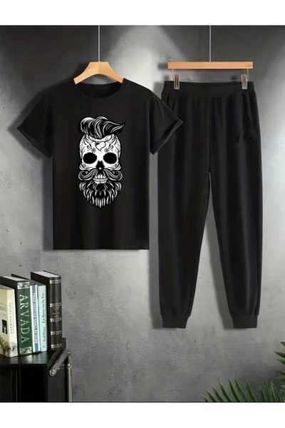 FAEL LİFE Women / Men 2-Piece Thsort Tracksuit Oversized Bushy Printed