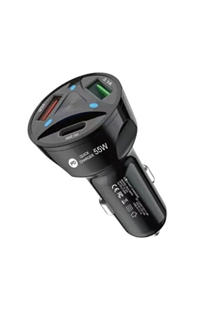 OEM Φορτιστής αυτοκινήτου PD 55W PD+QC 3.0 + 2 x USB
