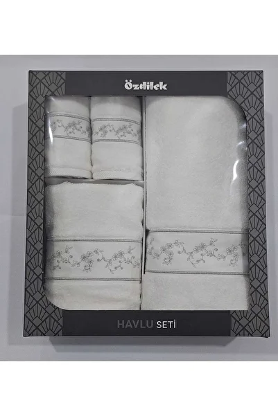 Özdilek Daniela White Shower Set/Guest Set/Towel Set