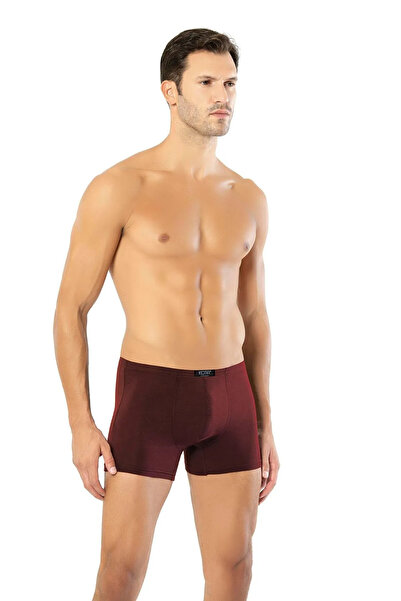 Bonnie Clyde Ανδρικό Modal Waist Elastic Boxer Χρώμα και μοτίβο Ποικιλία Μπορντό 6 Πακέτο - Μπορντό - BCP1.KOCTAQ10E11-BRD