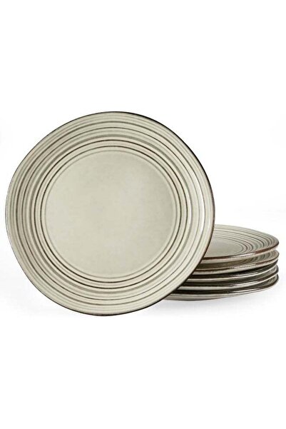 Generic Twilight 6 Piece Reactive Glaze Handmade Dinner Plates in 26 cm, Scra...