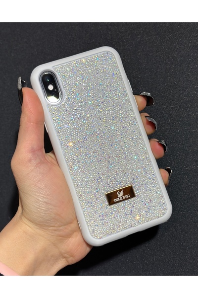 HYPERSOFT Iphone Xr (6.1 inç) Uyumlu Parlak Pırlanta Taşlı Elmas Işıltılı Swr...